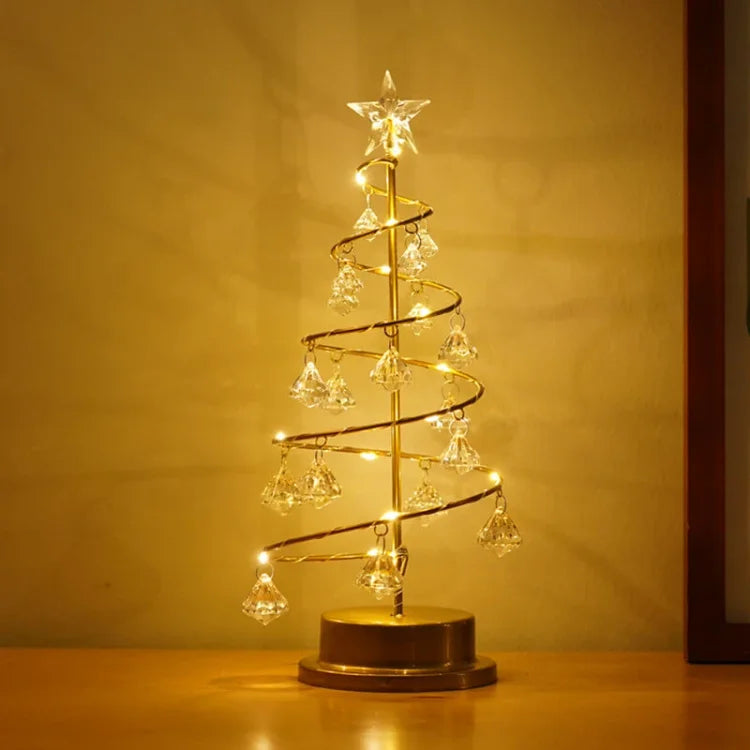 Christmas Lights Crystal Spiral Tree with a Star on Top