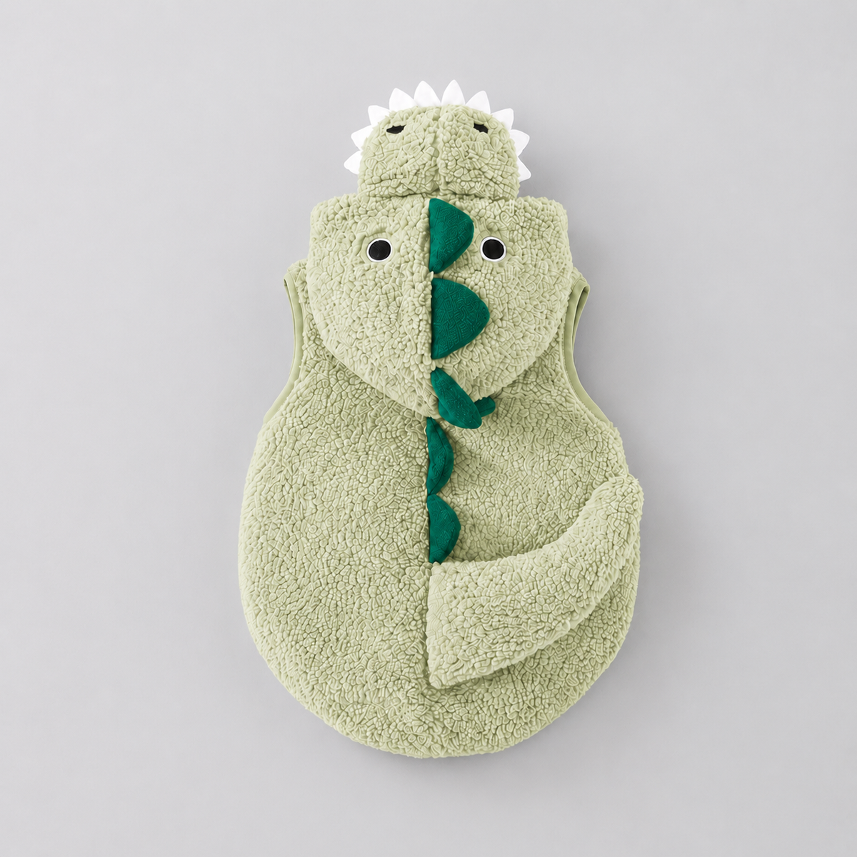 Baby Dinosaur Halloween Costume Hooded Romper with Sherpa Fleece Spikes and Tail