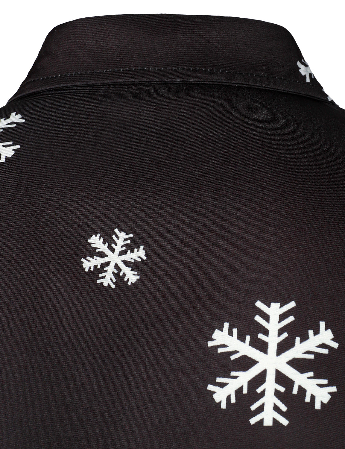 Mens Christmas Shirt Black Novelty Santa Print Long Sleeve Button Front Top
