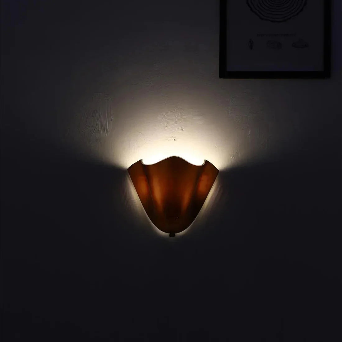 Stained Glass Wall Sconce Retro Art Deco LED with Iron Base and E14 Warm White Shade