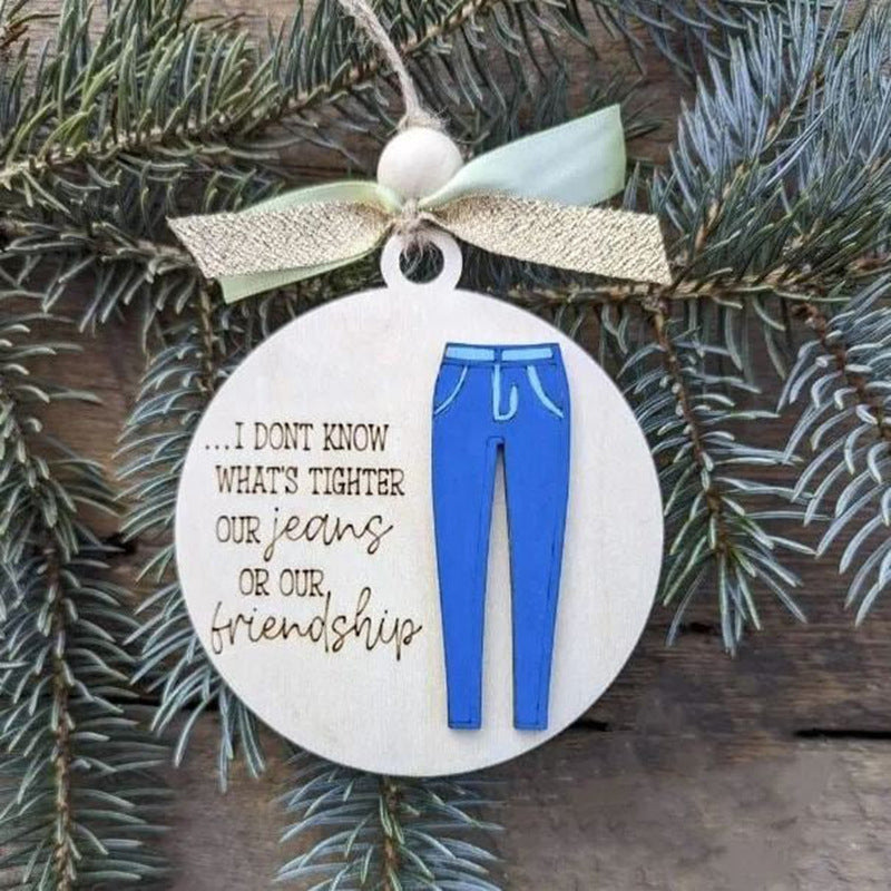 Christmas Decorations Wooden Ornament with Six Humorous Designs