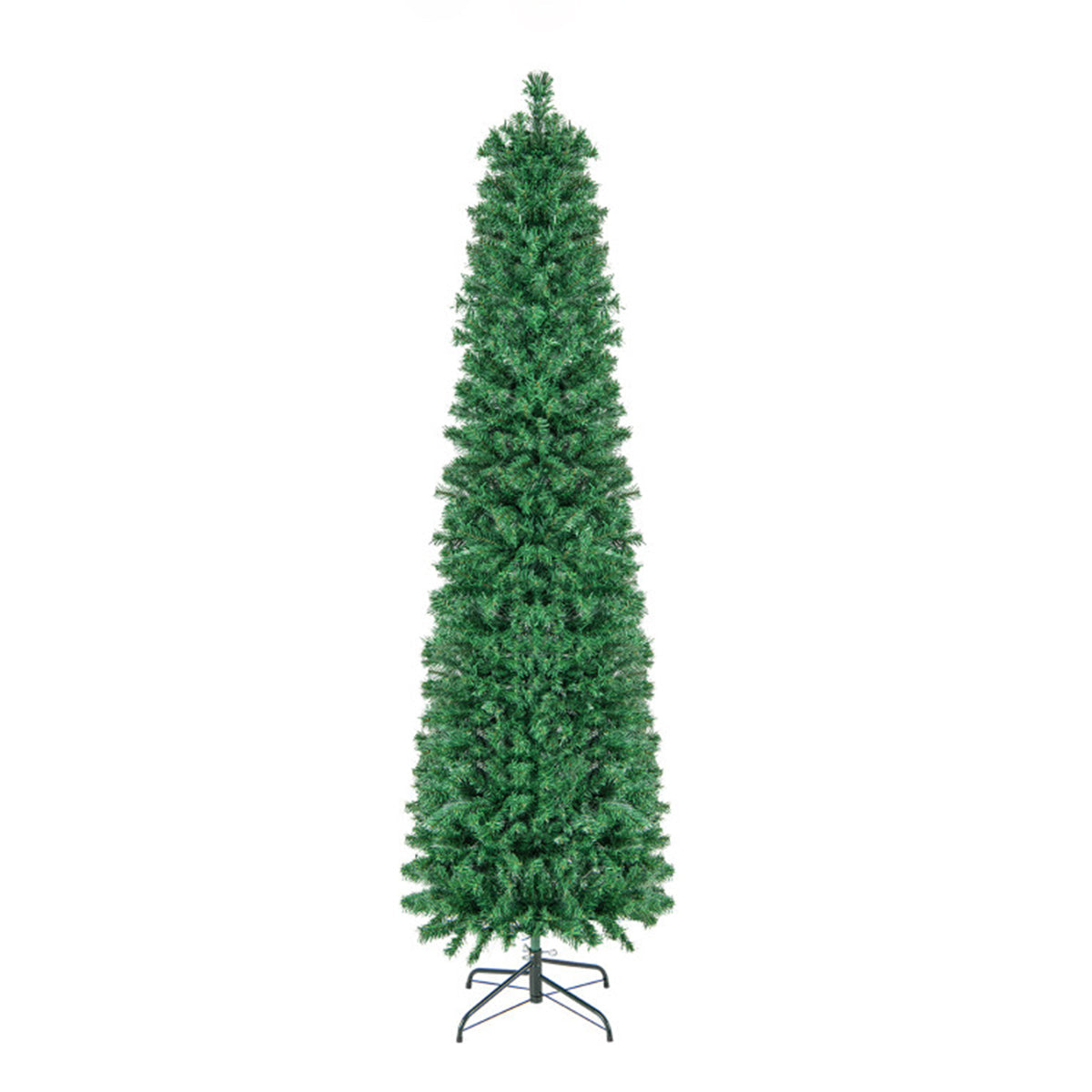 Artificial Christmas Tree Pencil 7 Foot Pre Lit with Fibre Optic Colour