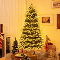 Pre Lit Christmas Tree Snowy Tipped Hinged with 2489 Branch Tips and Remote