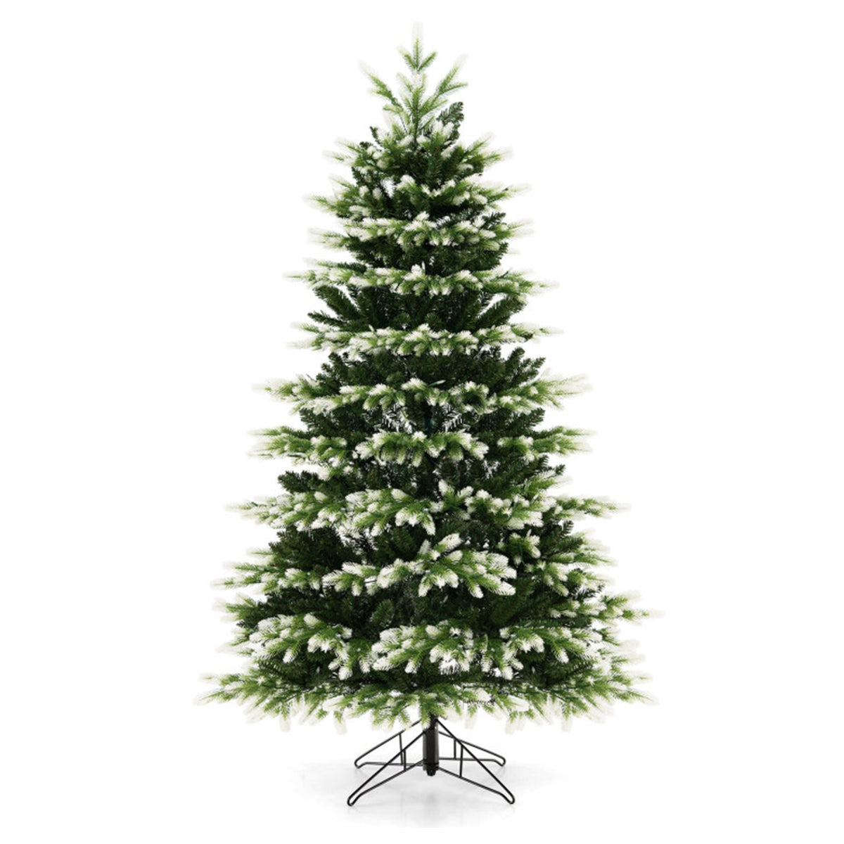Pre Lit Christmas Tree Snowy Tipped Hinged with 2489 Branch Tips and Remote