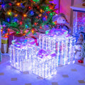 Christmas Decorations Iridescent Gift Boxes with 156 LEDs and Ground Stakes