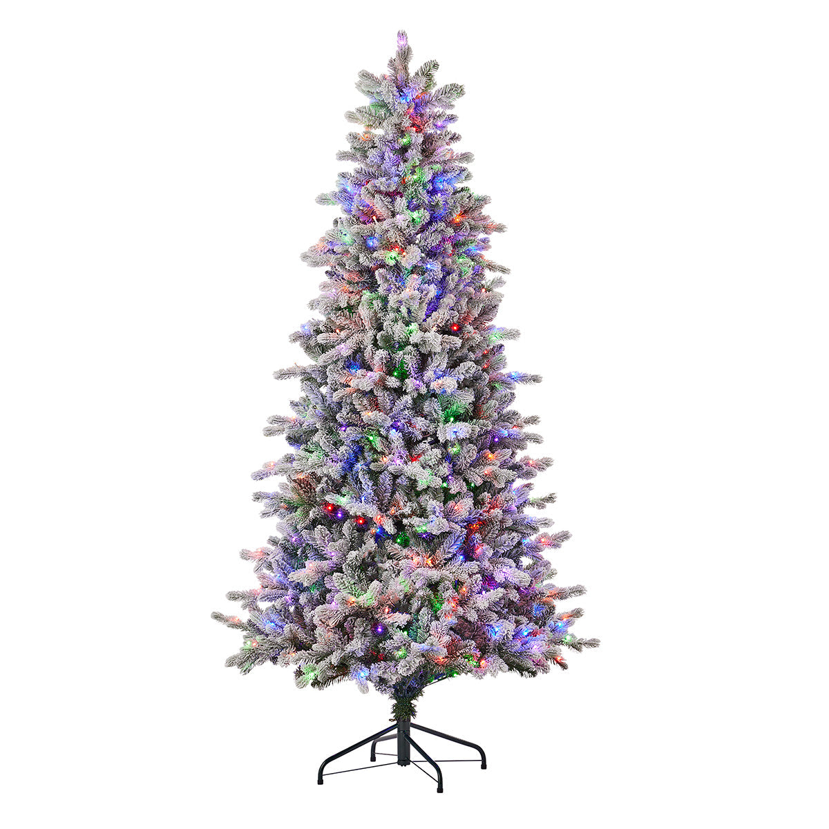 Flocked Christmas Tree Pre Lit Palmetto Pine in 6 or 7 Foot with Remote