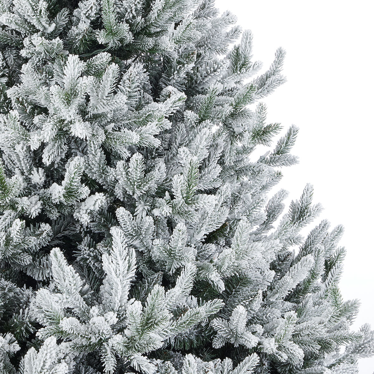 Flocked Christmas Tree Fir at 7.5 or 9 Foot Pre Lit