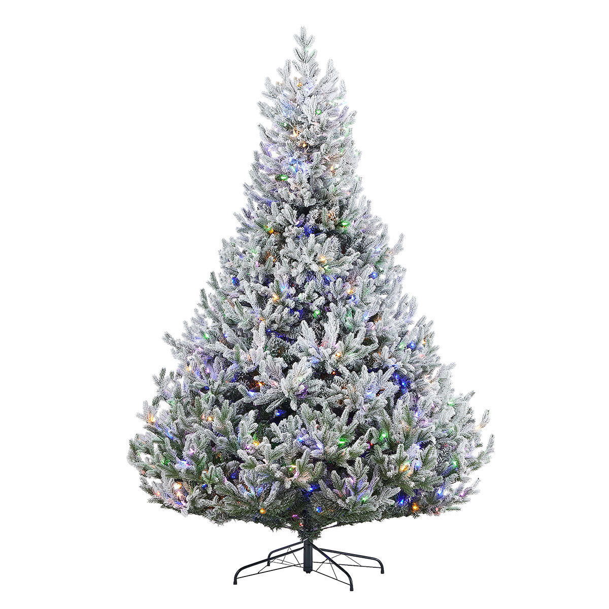 Flocked Christmas Tree Fir at 7.5 or 9 Foot Pre Lit