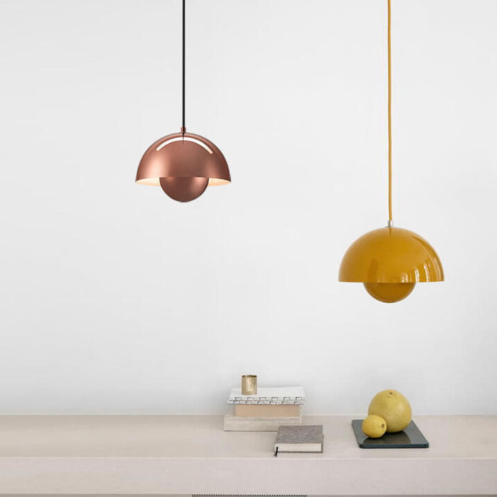 Nordic Dome Pendant Ceiling Lights with Warm or White Option in Six Colors
