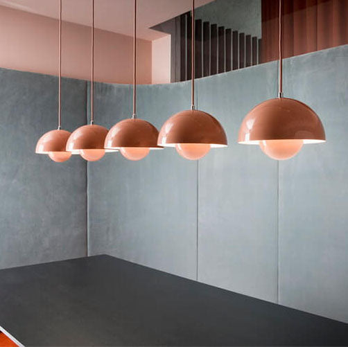 Nordic Dome Pendant Ceiling Lights with Warm or White Option in Six Colors