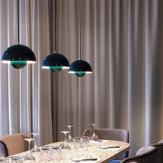 Nordic Dome Pendant Ceiling Lights with Warm or White Option in Six Colors