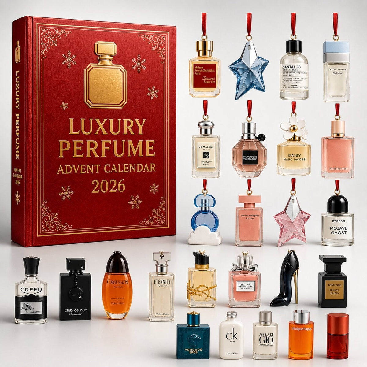 Advent Calendar 24 Decorative Perfume Bottle Designs Behind Daily Doors