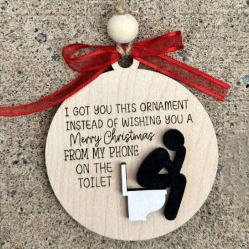 Christmas Decorations Wooden Ornament with Six Humorous Designs