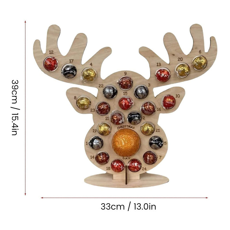Advent Calendar Wooden Stand for Chocolates in Two Shapes