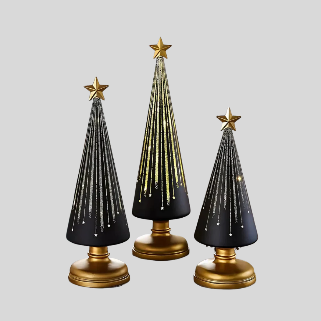 Christmas Lights Tree Silhouette on Mains or Batteries in Four Colours