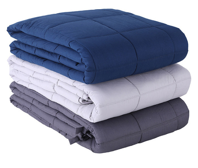 Weighted Blanket in Plain Cotton from 5 lb to 20 lb for Calmer Winter Sleep