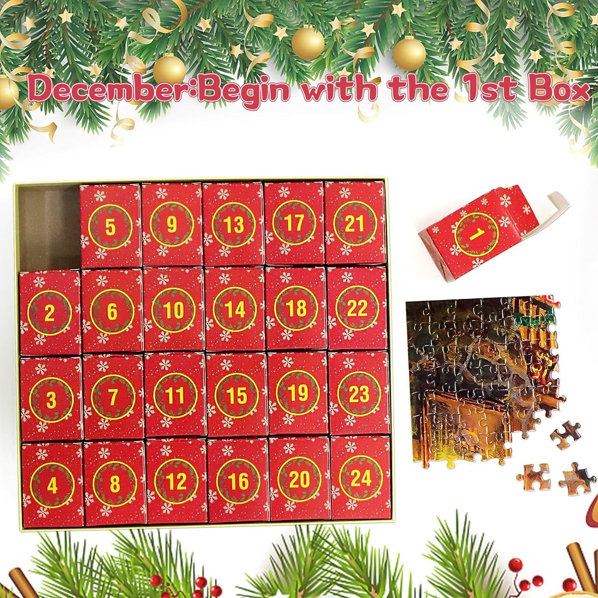 Advent Calendar Jigsaw 1008 Pieces to a 70 x 50 cm Picture