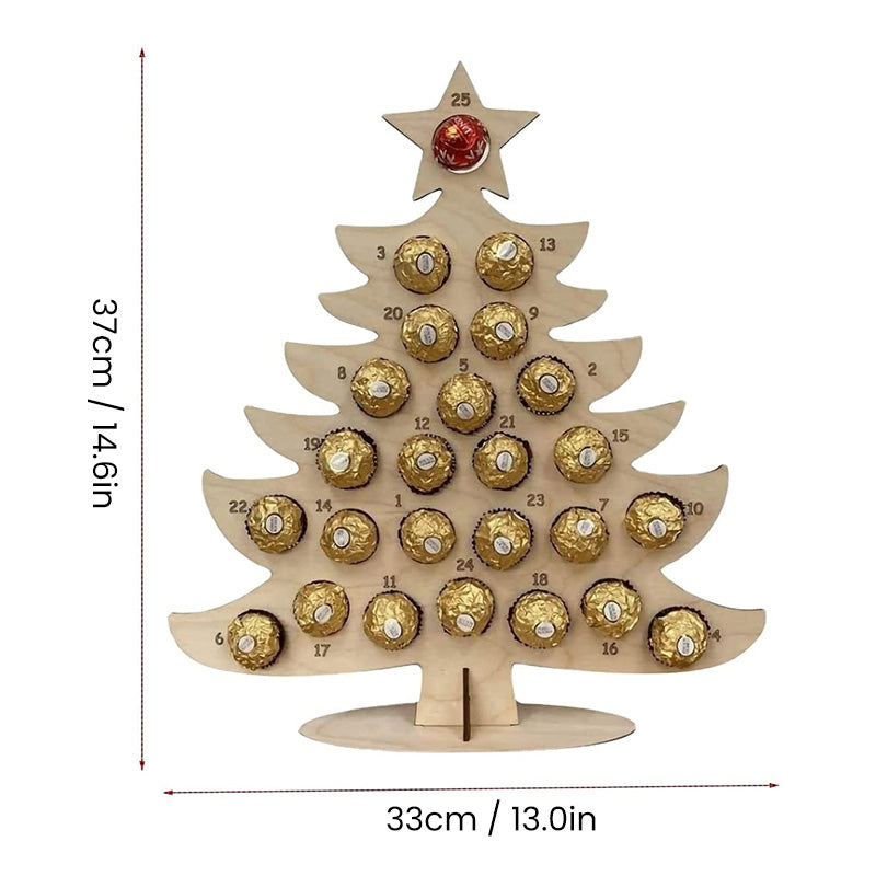 Advent Calendar Wooden Stand for Chocolates in Two Shapes