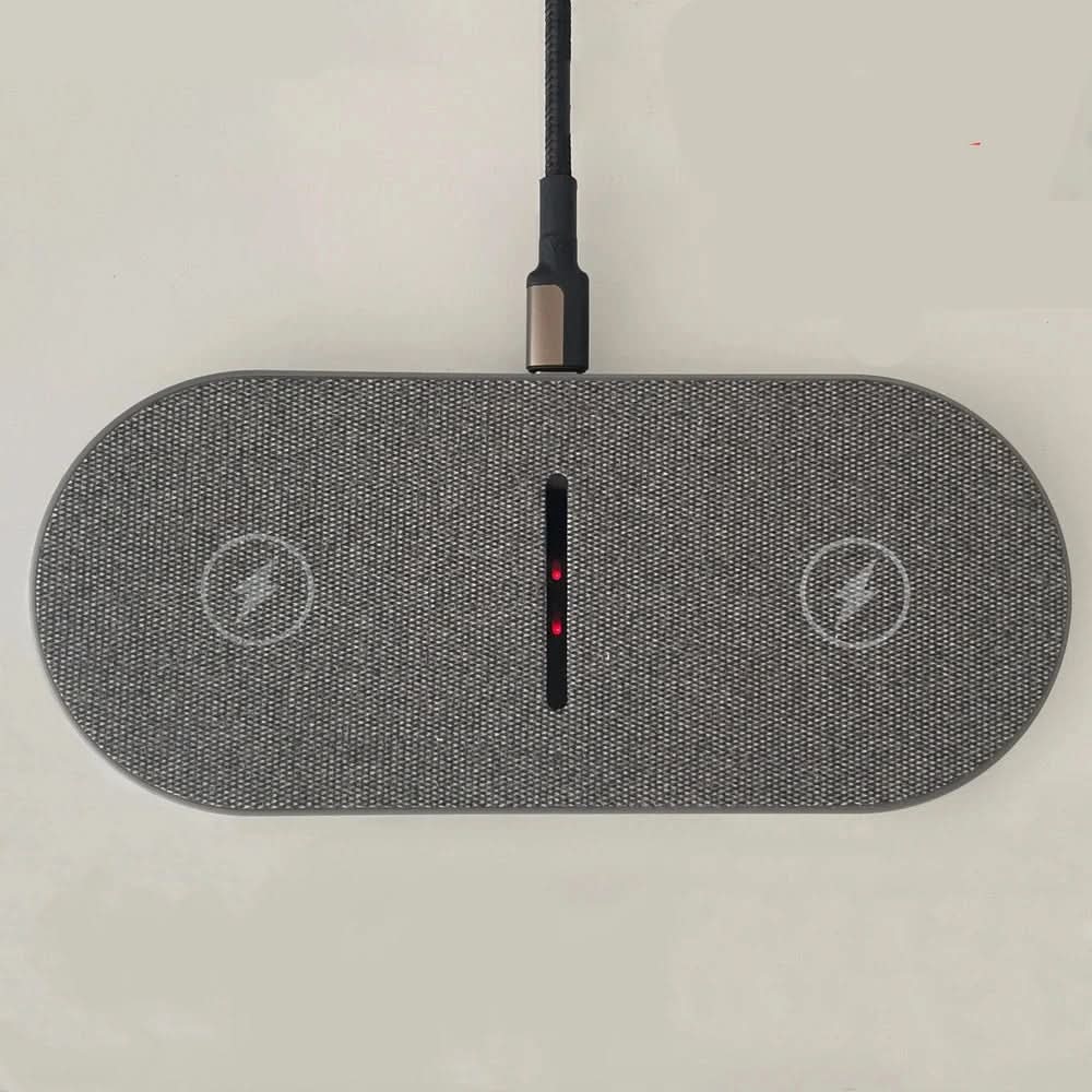 Dual Wireless Charging Station 40W Fast Charger Pad with LED Display for Phone and Earbuds