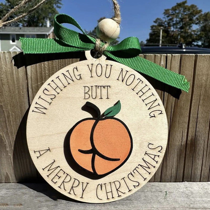 Christmas Decorations Wooden Ornament with Six Humorous Designs