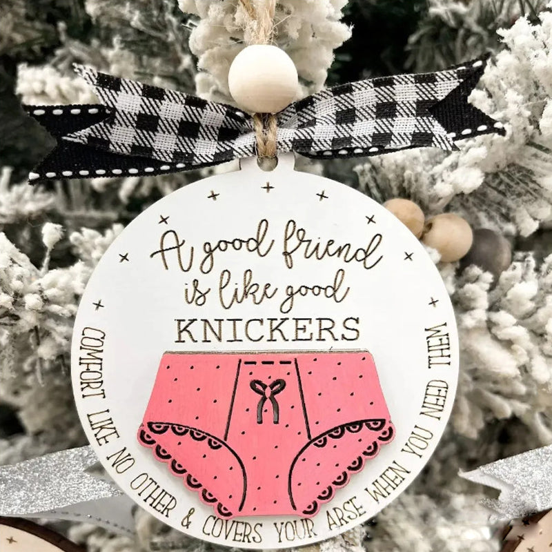 Christmas Decorations Wooden Ornament with Six Humorous Designs
