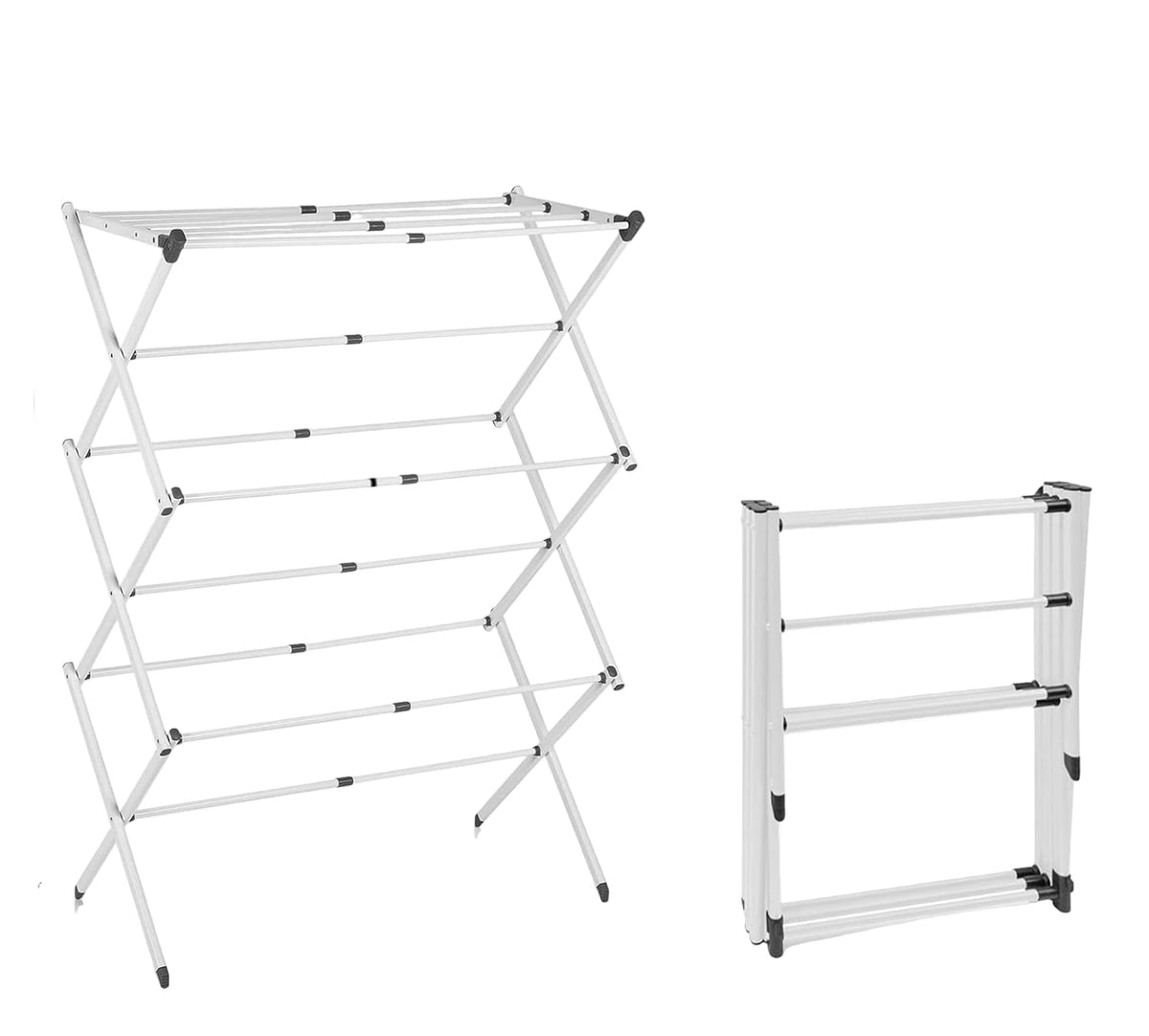 3 Tier Clothes Drying Rack Foldable Indoor Airer with Coated Iron Frame