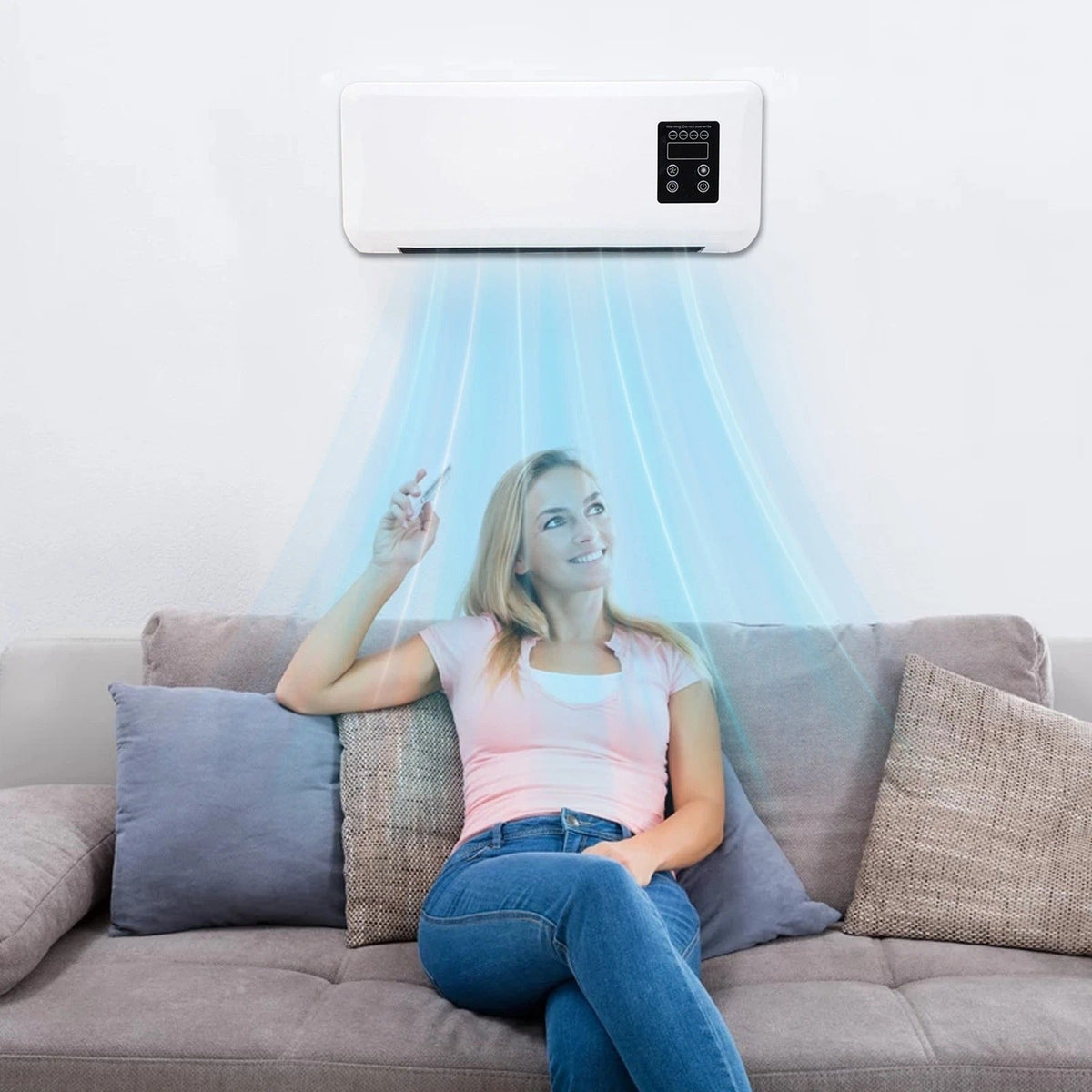 Wall Mounted Clothes Airer and Room Heater 2 in 1 with Remote Control