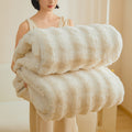 Throw Blanket Reversible Coral Fleece Nylon Fibre Weave for Sofa and Bed in Winter