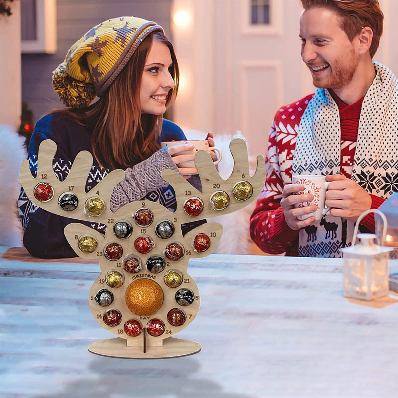 Advent Calendar Wooden Stand for Chocolates in Two Shapes