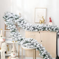 Christmas Garland Snow Flocked Pine and White Cedar for Stairs and Mantels