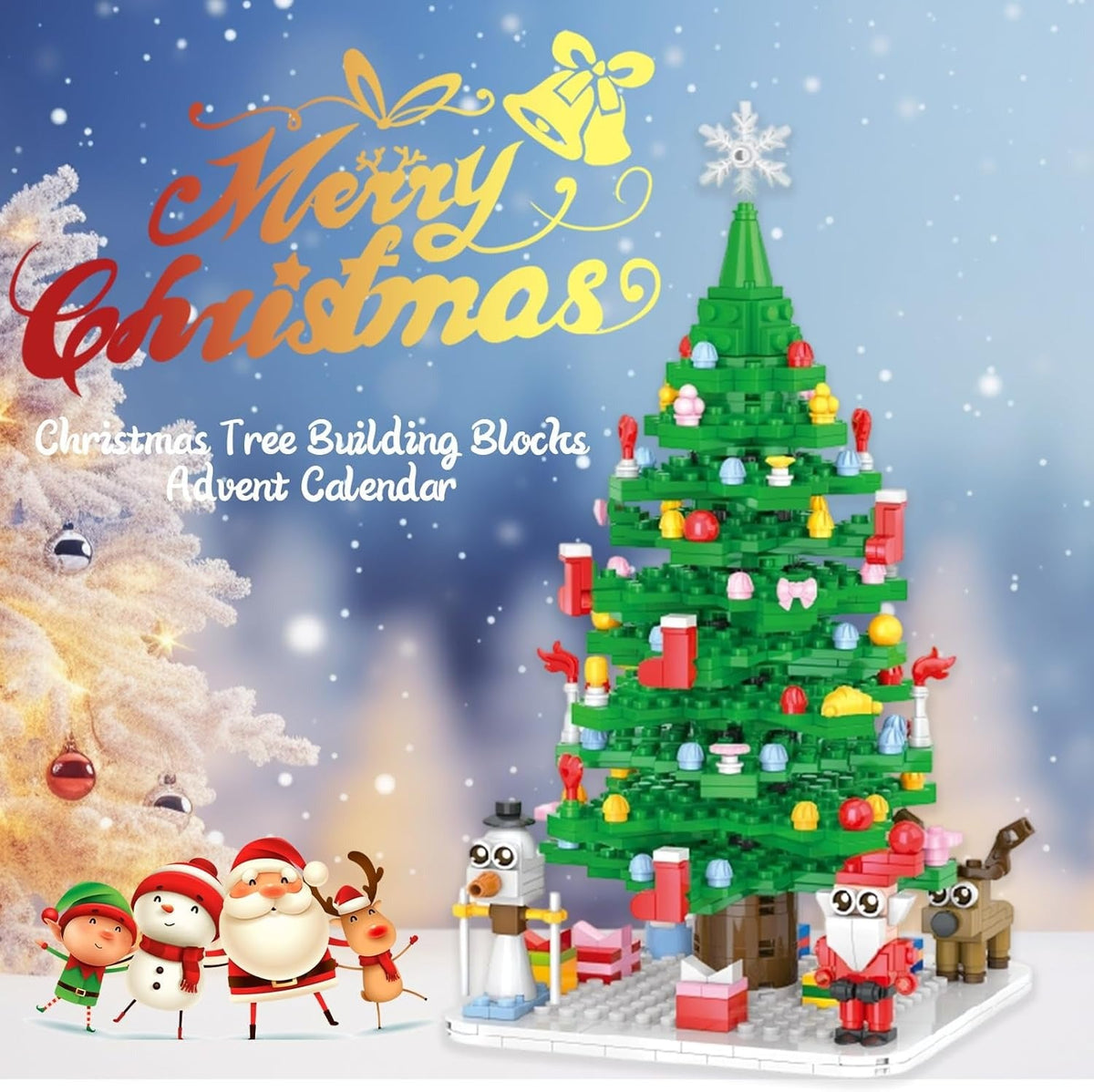 Advent Calendar Building Blocks in a 24 Grid Toy Set