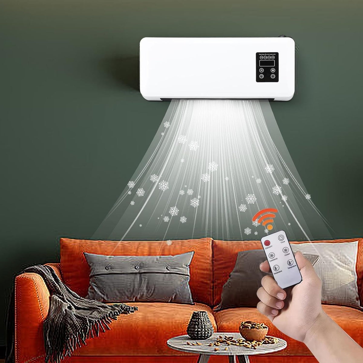 Wall Mounted Clothes Airer and Room Heater 2 in 1 with Remote Control