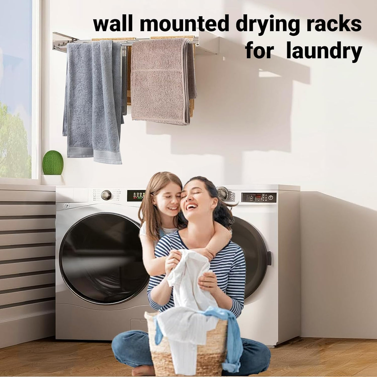 Wall Mounted Clothes Dryer Foldable Laundry Hanger in 80cm and 100cm Widths