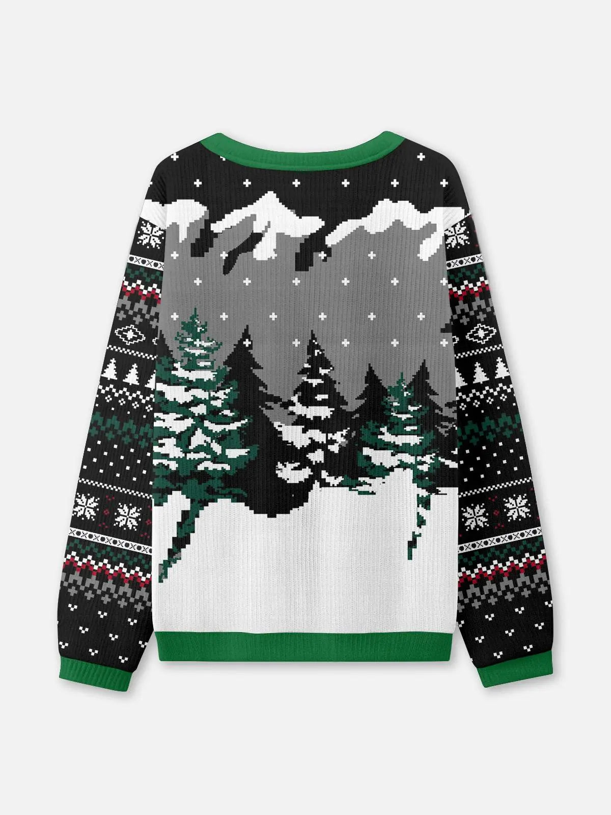 Ugly Christmas Sweater Santa on a Chopper in the Mountains