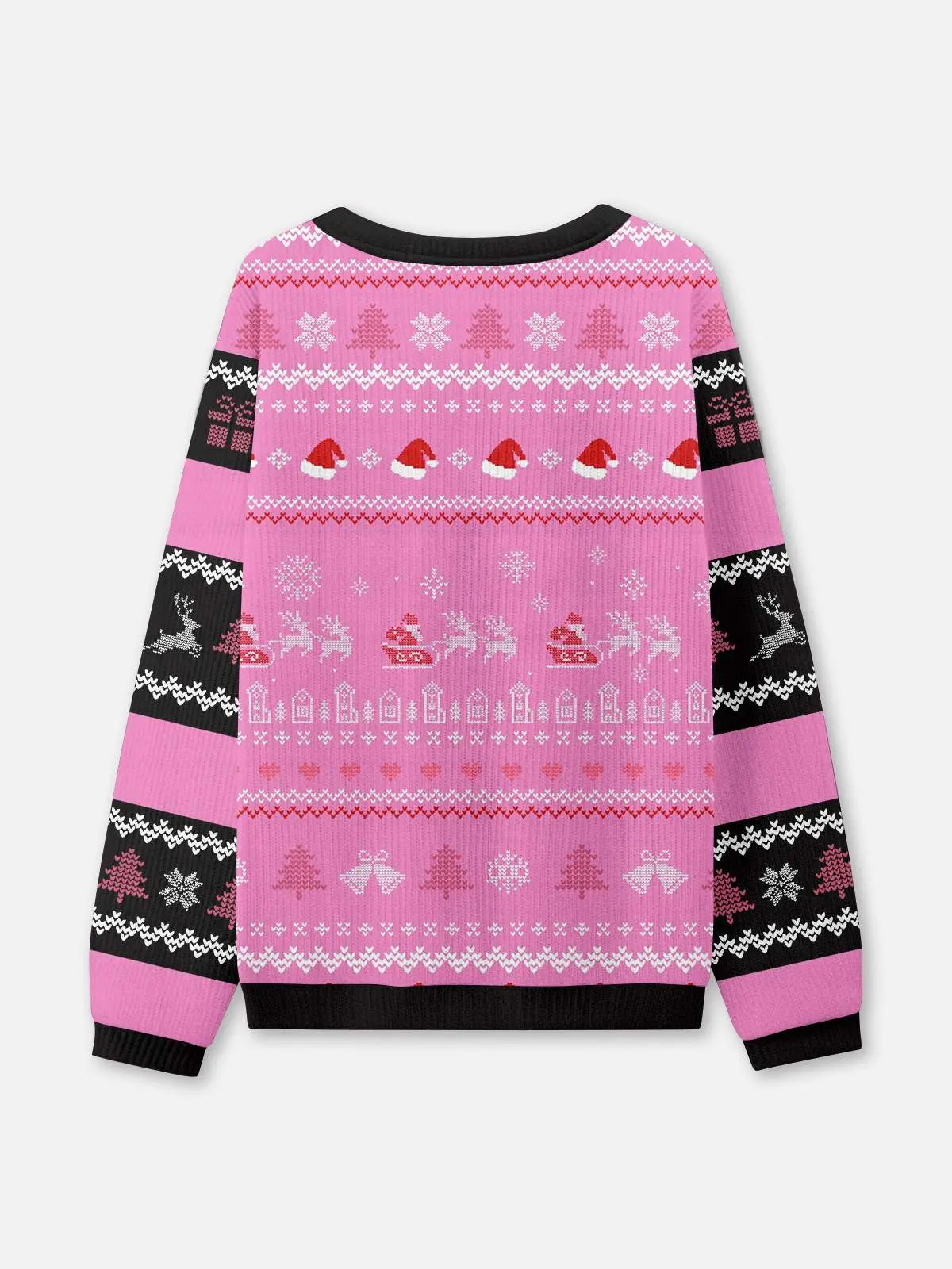 Ugly Christmas Sweater Santa on a Pole in Pink up to Size 6XL