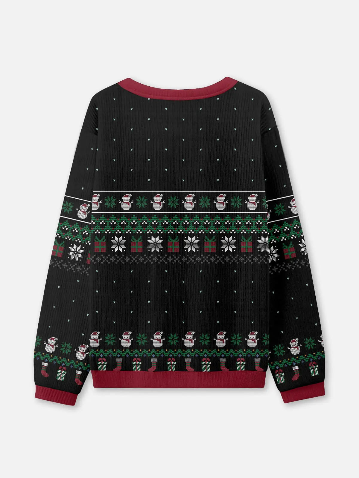 Ugly Christmas Sweater Naughty Santa in Black up to Size 6XL