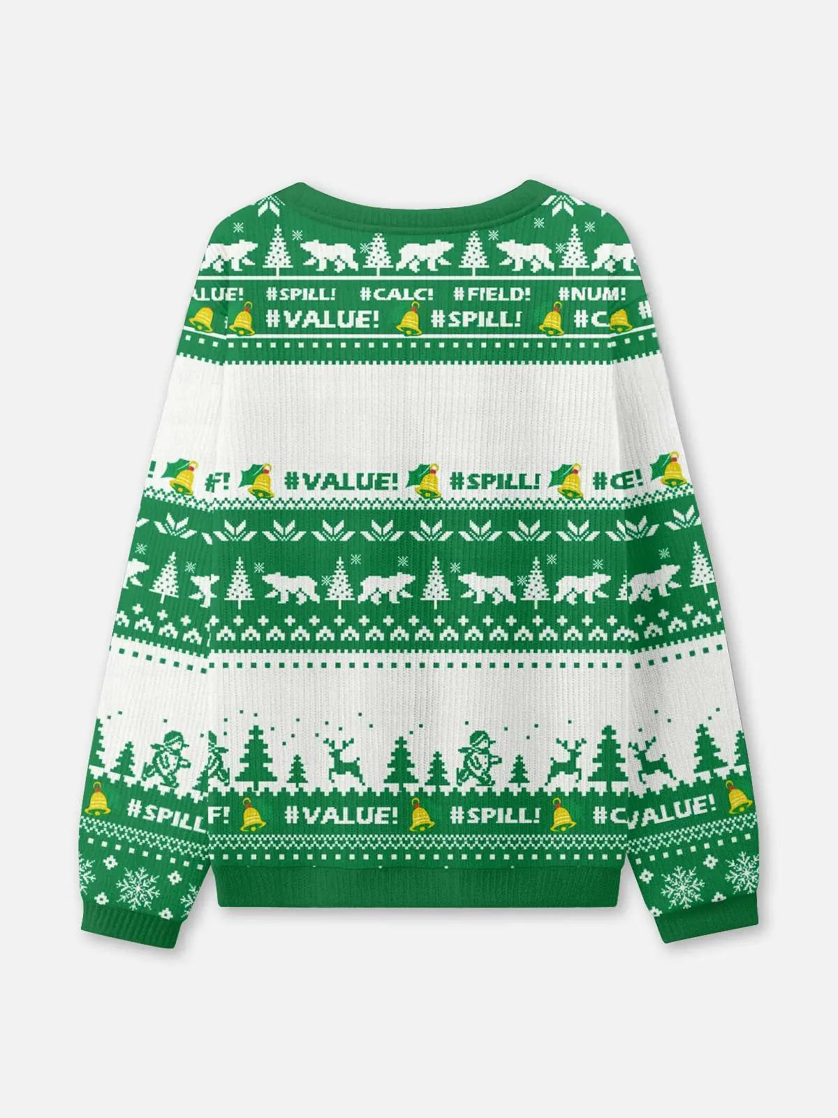 Ugly Christmas Sweater Budget Sheet Joke in Green to Size 6XL