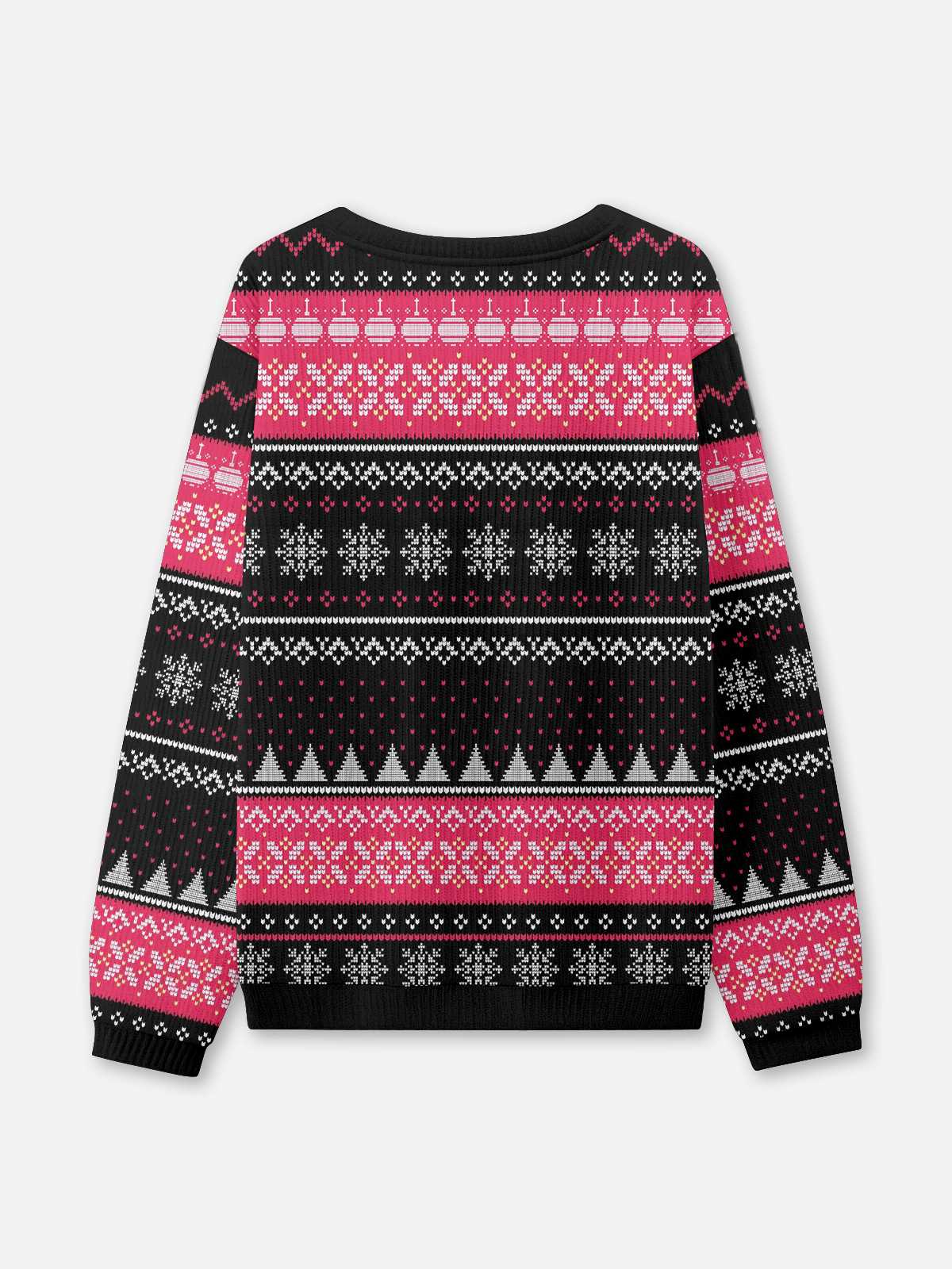 Ugly Christmas Sweater Santa with Attitude in Pink to Size 6XL
