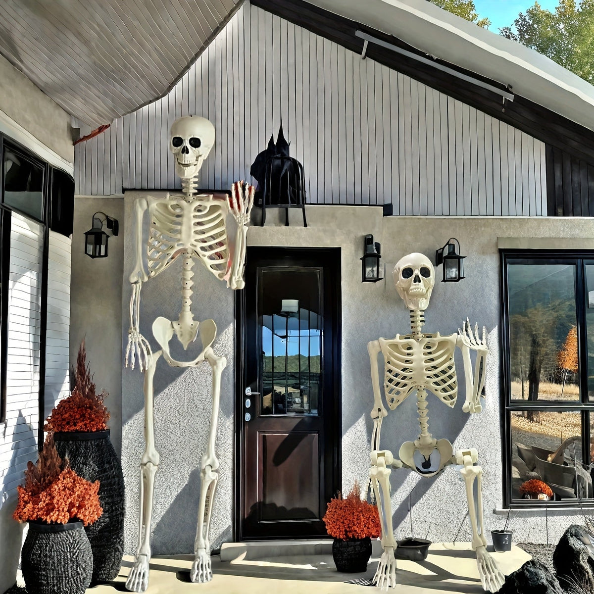 Large Halloween Skeleton 5.5ft Posable Full Body Figure for Indoor and Outdoor Displays