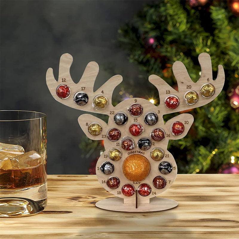 Advent Calendar Wooden Stand for Chocolates in Two Shapes