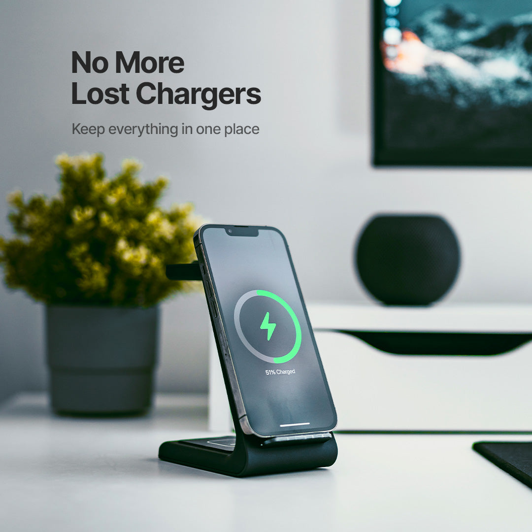 3 in 1 Wireless Charging Station 15W Fast Charger Dock for Phone Watch and Earbuds