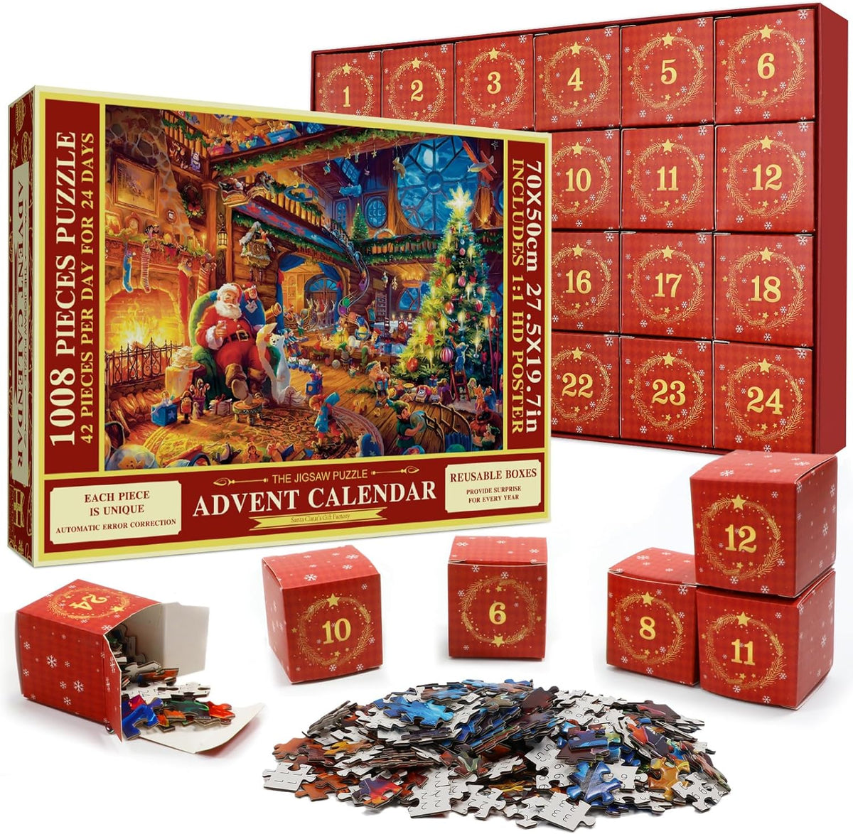 Advent Calendar Jigsaw 1008 Pieces to a 70 x 50 cm Picture
