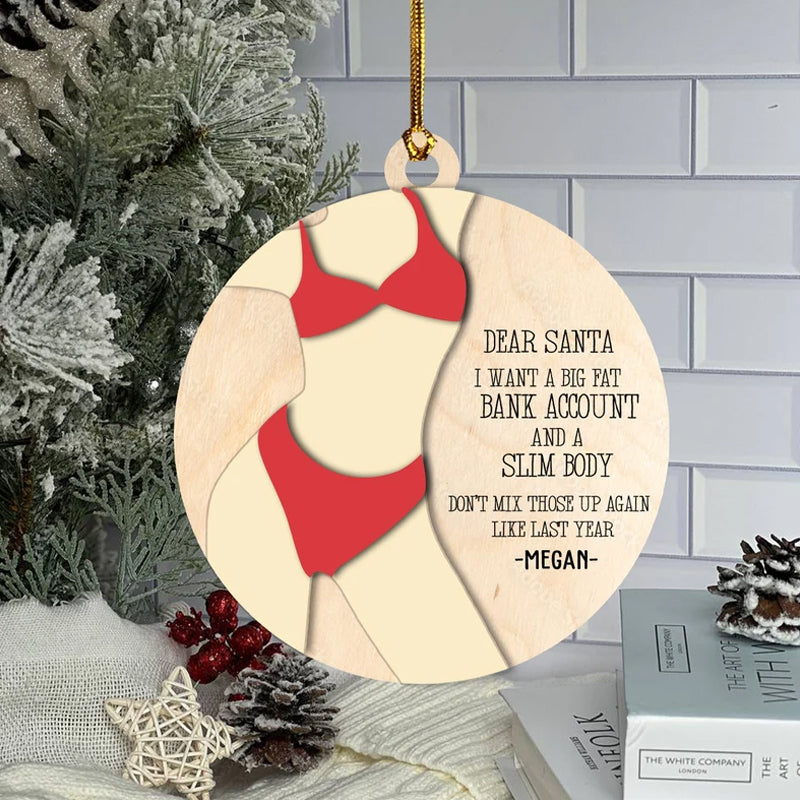 Christmas Decorations Wooden Ornament with Six Humorous Designs