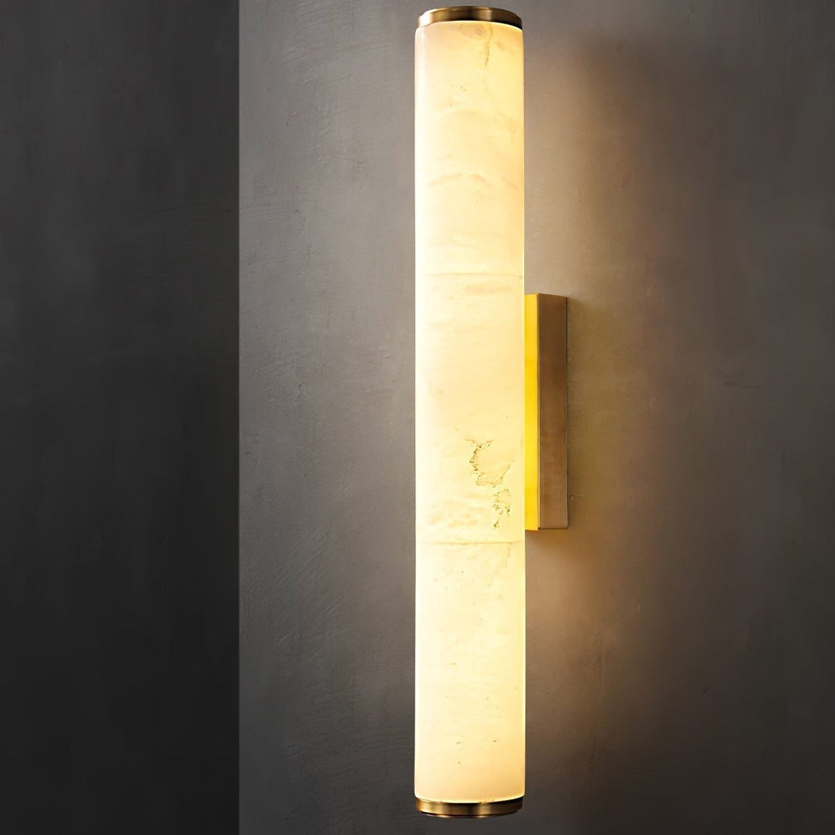 Office Lamp Marble Effect Wall Sconce LED with Copper Detail for a Minimalist Study Desk