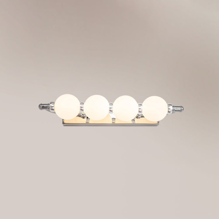 Chrome LED Bathroom Light Vanity Wall Bar with Round Globe Bulbs