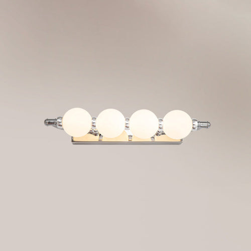 Chrome LED Bathroom Light Vanity Wall Bar with Round Globe Bulbs