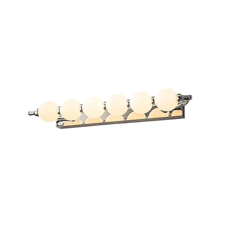 Chrome LED Bathroom Light Vanity Wall Bar with Round Globe Bulbs