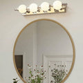 Chrome LED Bathroom Light Vanity Wall Bar with Round Globe Bulbs