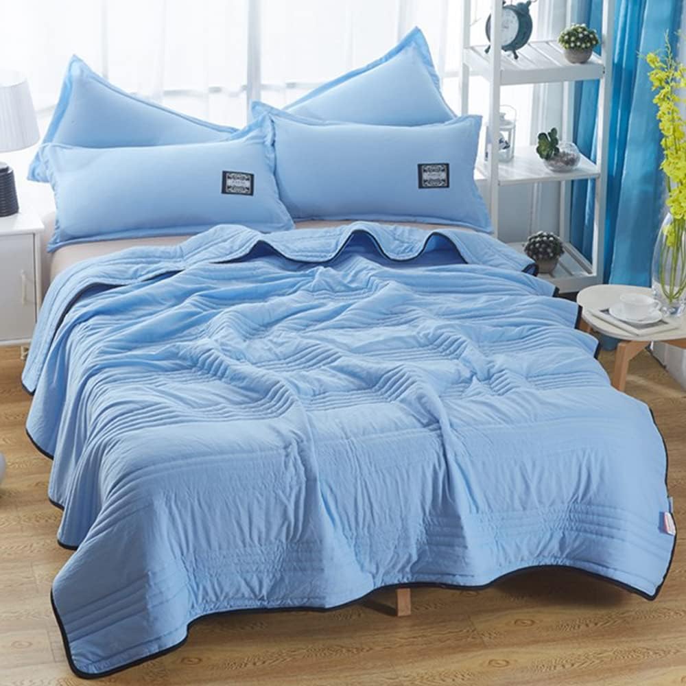 Stitched Bed Blanket Polyester Throw with Contrast Piping for Bedroom and Living Room