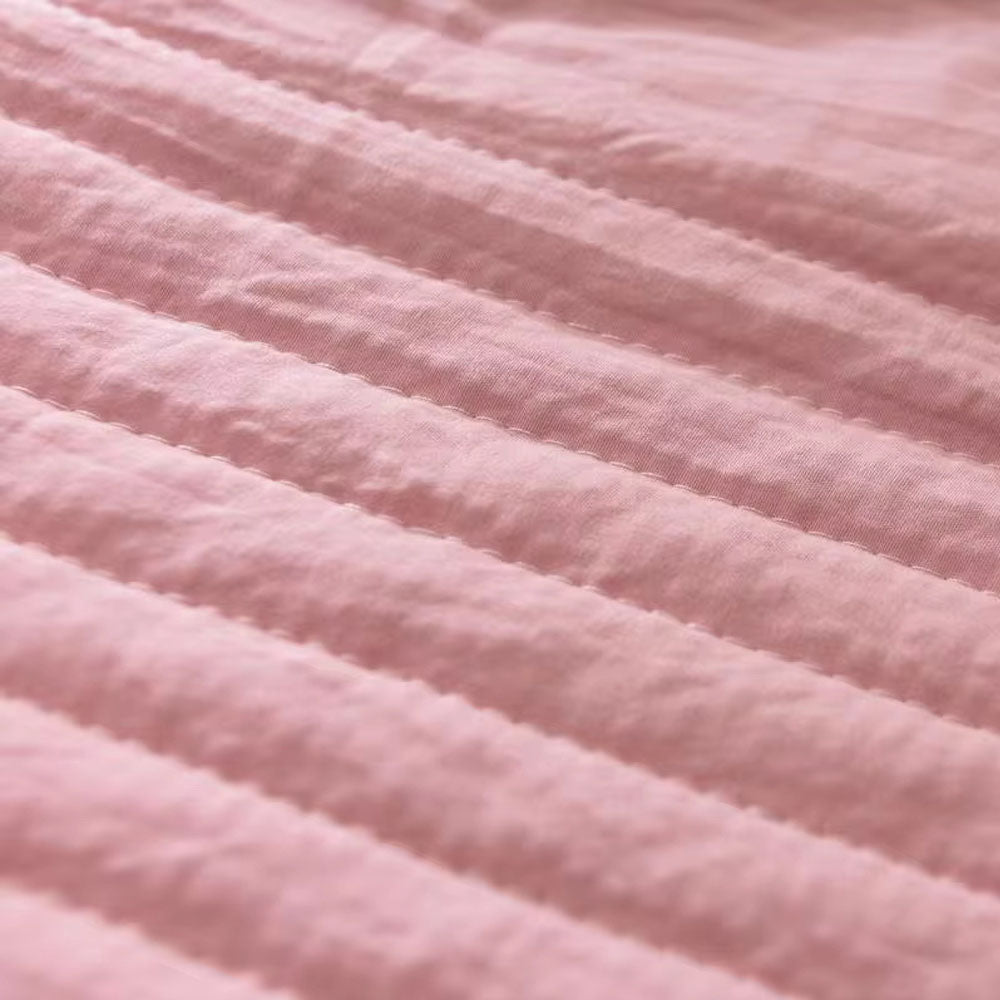 Stitched Bed Blanket Polyester Throw with Contrast Piping for Bedroom and Living Room
